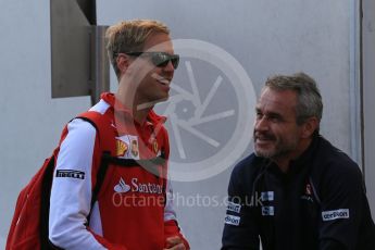 World © Octane Photographic Ltd. Scuderia Ferrari SF15-T– Sebastian Vettel. Friday 21st August 2015, F1 Belgian GP Paddock, Spa-Francorchamps, Belgium. Digital Ref: 1379LB1D7574