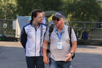 World © Octane Photographic Ltd. Williams Martini Racing FW37 – Felipe Massa and father Luis Antonio Massa. Friday 21st August 2015, F1 Belgian GP Paddock, Spa-Francorchamps, Belgium. Digital Ref: 1379LB1D7596