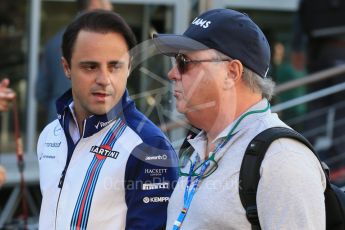 World © Octane Photographic Ltd. Williams Martini Racing FW37 – Felipe Massa and father Luis Antonio Massa. Friday 21st August 2015, F1 Belgian GP Paddock, Spa-Francorchamps, Belgium. Digital Ref: 1379LB1D7603