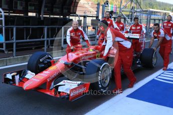 World © Octane Photographic Ltd. Scuderia Ferrari SF15-T– Sebastian Vettel. Friday 21st August 2015, F1 Belgian GP Pitlane, Spa-Francorchamps, Belgium. Digital Ref: 1379LB5D6293
