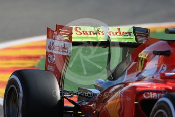 World © Octane Photographic Ltd. Scuderia Ferrari SF15-T rear wing – Sebastian Vettel. Friday 21st August 2015, F1 Belgian GP Practice 1, Spa-Francorchamps, Belgium. Digital Ref: 1373LB1D7642