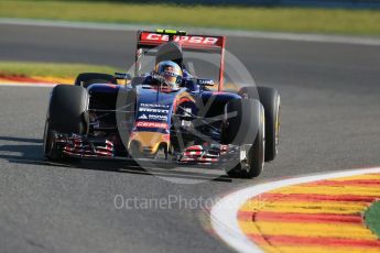 World © Octane Photographic Ltd. Scuderia Toro Rosso STR10 – Carlos Sainz Jnr. Friday 21st August 2015, F1 Belgian GP Practice 1, Spa-Francorchamps, Belgium. Digital Ref: 1373LB1D7782