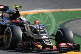 World © Octane Photographic Ltd. Lotus F1 Team E23 Hybrid – Pastor Maldonado. Friday 21st August 2015, F1 Belgian GP Practice 1, Spa-Francorchamps, Belgium. Digital Ref: 1373LB1D7793