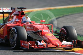 World © Octane Photographic Ltd. Scuderia Ferrari SF15-T – Sebastian Vettel. Friday 21st August 2015, F1 Belgian GP Practice 1, Spa-Francorchamps, Belgium. Digital Ref: 1373LB1D7808