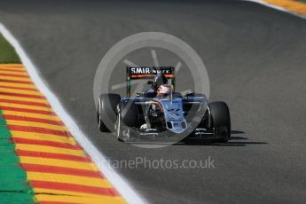 World © Octane Photographic Ltd. Sahara Force India VJM08B – Nico Hulkenberg. Friday 21st August 2015, F1 Belgian GP Practice 1, Spa-Francorchamps, Belgium. Digital Ref: 1373LB1D8178
