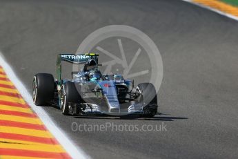 World © Octane Photographic Ltd. Mercedes AMG Petronas F1 W06 Hybrid with new design rear wing – Nico Rosberg. Friday 21st August 2015, F1 Belgian GP Practice 1, Spa-Francorchamps, Belgium. Digital Ref: 1373LB1D8216