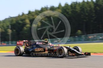 World © Octane Photographic Ltd. Lotus F1 Team E23 Hybrid – Pastor Maldonado. Friday 21st August 2015, F1 Belgian GP Practice 1, Spa-Francorchamps, Belgium. Digital Ref: 1373LB7D4641