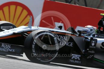 World © Octane Photographic Ltd. Sahara Force India VJM08B – Sergio Perez. Friday 21st August 2015, F1 Belgian GP Practice 2, Spa-Francorchamps, Belgium. Digital Ref: 1375LB1D8411