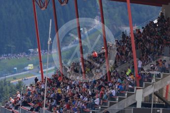 World © Octane Photographic Ltd. Crowds on the main straight grandstand. Friday 21st August 2015, F1 Belgian GP Practice 2, Spa-Francorchamps, Belgium. Digital Ref: 1375LB1D8525