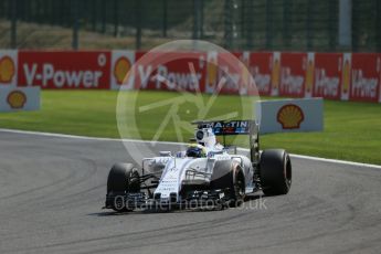 World © Octane Photographic Ltd. Williams Martini Racing FW37 – Felipe Massa. Friday 21st August 2015, F1 Belgian GP Practice 2, Spa-Francorchamps, Belgium. Digital Ref: 1375LB1D8594