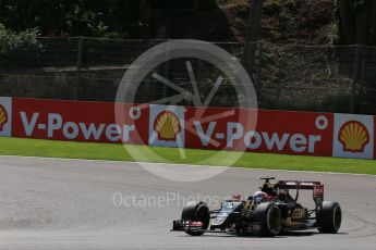 World © Octane Photographic Ltd. Lotus F1 Team E23 Hybrid – Romain Grosjean. Friday 21st August 2015, F1 Belgian GP Practice 2, Spa-Francorchamps, Belgium. Digital Ref: 1375LB5D6320