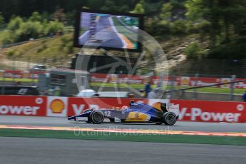 World © Octane Photographic Ltd. Sauber F1 Team C34-Ferrari – Felipe Nasr. Friday 21st August 2015, F1 Belgian GP Practice 2, Spa-Francorchamps, Belgium. Digital Ref: 1375LB5D6345