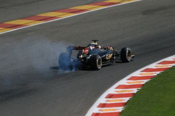 World © Octane Photographic Ltd. Lotus F1 Team E23 Hybrid – Romain Grosjean. Saturday 22nd August 2015, F1 Belgian GP Qualifying, Spa-Francorchamps, Belgium. Digital Ref: 1382LB1D0310