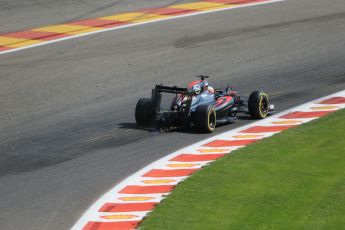 World © Octane Photographic Ltd. McLaren Honda MP4/30 – Fernando Alonso. Saturday 22nd August 2015, F1 Belgian GP Qualifying, Spa-Francorchamps, Belgium. Digital Ref: 1382LB1D0606