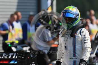 World © Octane Photographic Ltd. Williams Martini Racing FW37 – Felipe Massa. Saturday 22nd August 2015, F1 Belgian GP Qualifying Parc Ferme, Spa-Francorchamps, Belgium. Digital Ref: