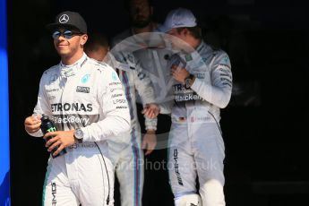 World © Octane Photographic Ltd. Mercedes AMG Petronas F1 W06 Hybrid – Lewis Hamilton (Pole), Nico Rosberg (2nd) and Williams Martini Racing FW37 – Valtteri Bottas (3rd). Saturday 22nd August 2015, F1 Belgian GP Qualifying, Spa-Francorchamps, Belgium. Digital Ref: