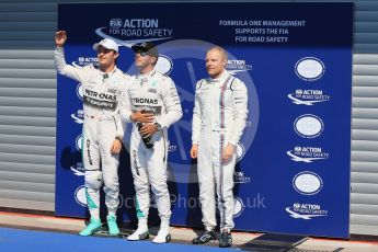 World © Octane Photographic Ltd. Mercedes AMG Petronas F1 W06 Hybrid – Lewis Hamilton (Pole), Nico Rosberg (2nd) and Williams Martini Racing FW37 – Valtteri Bottas (3rd). Saturday 22nd August 2015, F1 Belgian GP Qualifying, Spa-Francorchamps, Belgium. Digital Ref: