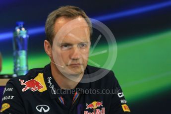 World © Octane Photographic Ltd. FIA Team Personnel Press Conference. Friday 21st August 2015, F1 Belgian GP, Spa-Francorchamps, Belgium. Paul Monaghan - Infinity Red Bull Racing Chief Engineer - Car Engineering. Digital Ref: 1377LB1D8724