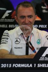 World © Octane Photographic Ltd. FIA Team Personnel Press Conference. Friday 21st August 2015, F1 Belgian GP, Spa-Francorchamps, Belgium. Paddy Lowe - Mercedes AMG Petronas Executive Director (Technical). Digital Ref: 1377LB1D8749