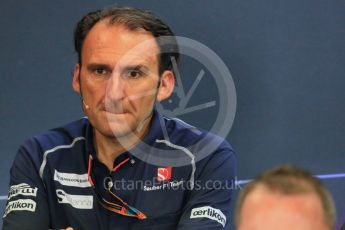 World © Octane Photographic Ltd. FIA Team Personnel Press Conference. Friday 21st August 2015, F1 Belgian GP, Spa-Francorchamps, Belgium. Giampaolo Dall'Ara – Sauber Ferrari F1 Team Head of Track Engineering. Digital Ref: 1377LB1D8798