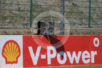 World © Octane Photographic Ltd. Electronic grid position boards. Thursday 20th August 2015, F1 Belgian GP grid, Spa-Francorchamps, Belgium. Digital Ref: 1370LB1D6762