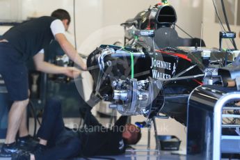 World © Octane Photographic Ltd. McLaren Honda MP4/30. Thursday 20th August 2015, F1 Belgian GP Pitlane, Spa-Francorchamps, Belgium. Digital Ref: 1370LB1D6908