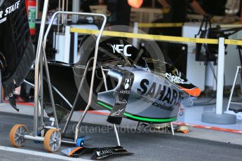 World © Octane Photographic Ltd. Sahara Force India VJM08B. Thursday 20th August 2015, F1 Belgian GP Pitlane, Spa-Francorchamps, Belgium. Digital Ref: 1370LB1D6930