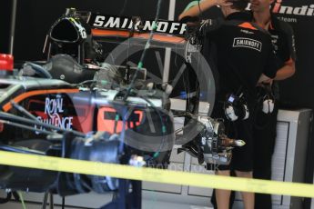 World © Octane Photographic Ltd. Sahara Force India VJM08B. Thursday 20th August 2015, F1 Belgian GP Pitlane, Spa-Francorchamps, Belgium. Digital Ref: 1370LB1D6943