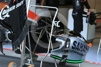 World © Octane Photographic Ltd. Sahara Force India VJM08B. Thursday 20th August 2015, F1 Belgian GP Pitlane, Spa-Francorchamps, Belgium. Digital Ref: 1370LB1D6966