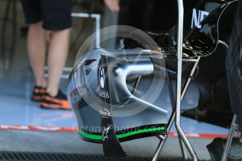 World © Octane Photographic Ltd. Sahara Force India VJM08B. Thursday 20th August 2015, F1 Belgian GP Pitlane, Spa-Francorchamps, Belgium. Digital Ref: 1370LB1D6971