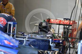 World © Octane Photographic Ltd. Scuderia Toro Rosso STR10. Thursday 20th August 2015, F1 Belgian GP Pitlane, Spa-Francorchamps, Belgium. Digital Ref: 1370LB1D7003