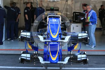 World © Octane Photographic Ltd. Sauber F1 Team C34-Ferrari – Marcus Ericsson. Thursday 20th August 2015, F1 Belgian GP Pitlane, Spa-Francorchamps, Belgium. Digital Ref: 1370LB1D7120