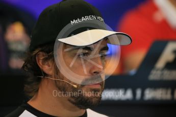 World © Octane Photographic Ltd. FIA Drivers’ Press Conference. Thursday 23rd July 2015, F1 Belgian GP, Spa-Francorchamps, Belgium. Fernando Alonso – McLaren Honda. Digital Ref: 1371LB1D7146