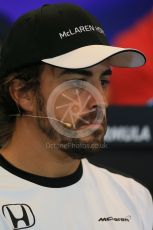 World © Octane Photographic Ltd. FIA Drivers’ Press Conference. Thursday 23rd July 2015, F1 Belgian GP, Spa-Francorchamps, Belgium. Fernando Alonso – McLaren Honda. Digital Ref: 1371LB1D7192