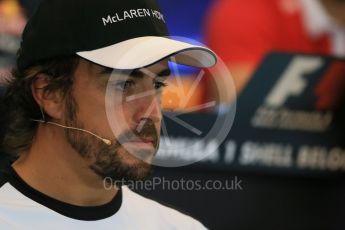 World © Octane Photographic Ltd. FIA Drivers’ Press Conference. Thursday 23rd July 2015, F1 Belgian GP, Spa-Francorchamps, Belgium. Fernando Alonso – McLaren Honda. Digital Ref: 1371LB1D7236