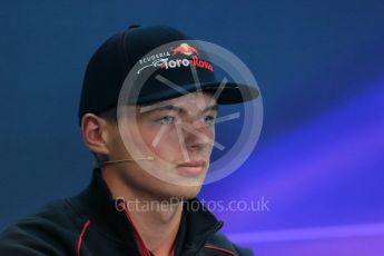 World © Octane Photographic Ltd. FIA Drivers’ Press Conference. Thursday 23rd July 2015, F1 Belgian GP, Spa-Francorchamps, Belgium. Max Verstappen - Scuderia Toro Rosso. Digital Ref: 1371LB1D7291