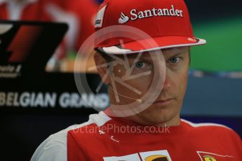 World © Octane Photographic Ltd. FIA Drivers’ Press Conference. Thursday 23rd July 2015, F1 Belgian GP, Spa-Francorchamps, Belgium. Kimi Raikkonen – Scuderia Ferrari. Digital Ref: 1371LB1D7307