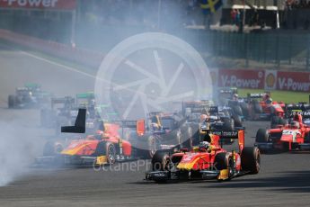 World © Octane Photographic Ltd. Saturday 22nd August 2015. Racing Engineering – Jordan King and Alexander Rossi. GP2 Race 1 – Spa-Francorchamps, Belgium. Digital Ref. : 1383LB1D0927