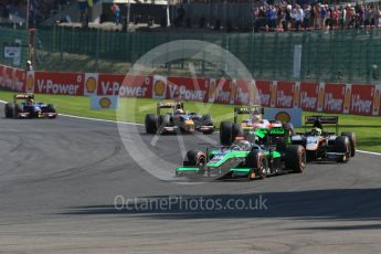 World © Octane Photographic Ltd. Saturday 22nd August 2015. Status Grand Prix – Richie Stanaway and Hilmer Motorsport – Nick Yelloly. GP2 Race 1 – Spa-Francorchamps, Belgium. Digital Ref. : 1383LB1D0975