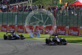 World © Octane Photographic Ltd. Saturday 22nd August 2015. Rapax – Sergey Sirotkin and Russian Time – Mitch Evans. GP2 Race 1 – Spa-Francorchamps, Belgium. Digital Ref. : 1383LB1D0996