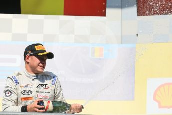 World © Octane Photographic Ltd. Saturday 22nd August 2015. ART Grand Prix – Stoffel Vandoorne (1st). GP2 Race 1 Podium – Spa-Francorchamps, Belgium. Digital Ref. : 1383LB1D1199