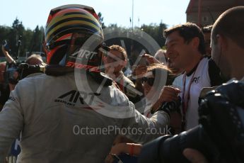 World © Octane Photographic Ltd. Saturday 22nd August 2015. ART Grand Prix – Stoffel Vandoorne. GP2 Race 1 Parc Ferme – Spa-Francorchamps, Belgium. Digital Ref. : 1383LB5D9677