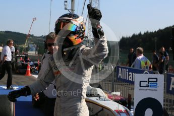 World © Octane Photographic Ltd. Saturday 22nd August 2015. ART Grand Prix – Stoffel Vandoorne. GP2 Race 1 Parc Ferme – Spa-Francorchamps, Belgium. Digital Ref. : 1383LB5D9681