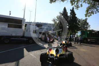 World © Octane Photographic Ltd. Saturday 22nd August 2015. The field get ready to leave the paddock. GP3 Qualifying – Spa-Francorchamps, Belgium. Digital Ref. :