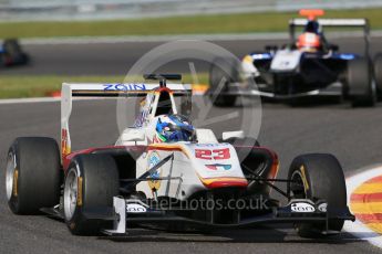 World © Octane Photographic Ltd. Friday 21st August 2015. Campos Racing – Zaid Ashkanani and Carlin – Mitchell Gilbert. GP3 Practice – Spa-Francorchamps, Belgium. Digital Ref. : 1378LB1D9020