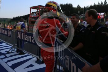 World © Octane Photographic Ltd. Saturday 22nd August 2015.  Arden International – Emil Bernstorff (2nd - later promoted to 1st). GP3 Race 1 Park Ferme – Spa-Francorchamps, Belgium. Digital Ref. : 1384LB5D9694