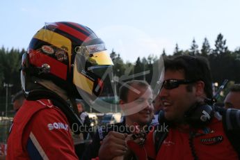 World © Octane Photographic Ltd. Saturday 22nd August 2015.  Arden International – Emil Bernstorff (2nd - later promoted to 1st). GP3 Race 1 Park Ferme – Spa-Francorchamps, Belgium. Digital Ref. : 1384LB5D9703