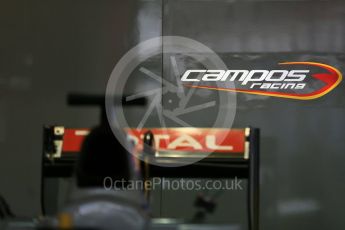 World © Octane Photographic Ltd. Thursday 20th August 2015. Campos Racing logo. GP2 Paddock – Spa-Francorchamps, Belgium. Digital Ref. : 1372LB1D7409