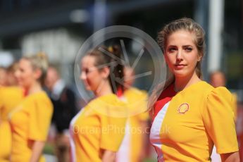 World © Octane Photographic Ltd. Shell grid girls. Sunday 23rd August 2015, F1 Belgian GP Race, Spa-Francorchamps, Belgium. Digital Ref: 1388LB1D1827