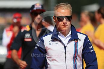 World © Octane Photographic Ltd. Williams Martini Racing FW37 – Valtteri Bottas and Infiniti Red Bull Racing RB11 – Daniel Ricciardo. Sunday 23rd August 2015, F1 Belgian GP Drivers’ Parade, Spa-Francorchamps, Belgium. Digital Ref: 1388LB1D1846